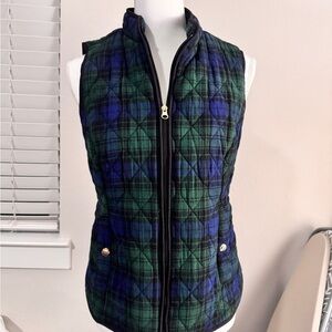 Croft & Barrow Green and Blue Plaid Vest